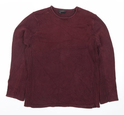 DKNY Men's Red Cotton Crew Neck Jumper Size S