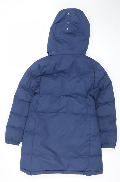 Trespass Girls Blue Waterproof Hooded Puffer Jacket 9-10 Years