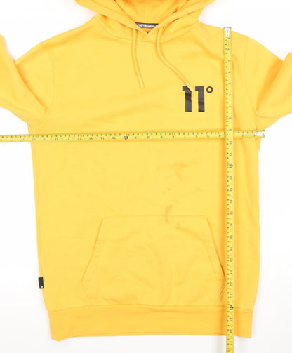 11 Degrees Men’s Yellow Pullover Hoodie Size S Regular Fit