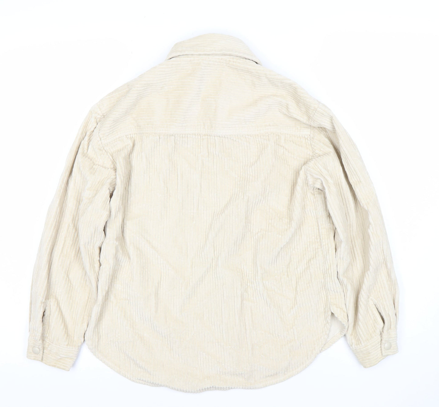 United Colors of Benetton Girls Beige Cotton Corduroy Shirt Jacket 8 Years