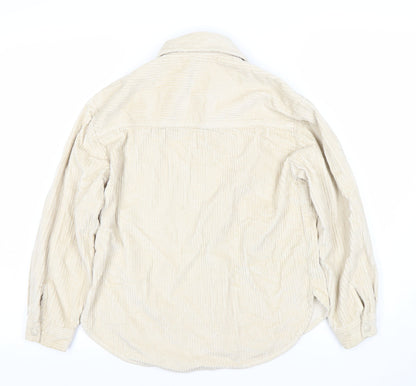 United Colors of Benetton Girls Beige Cotton Corduroy Shirt Jacket 8 Years
