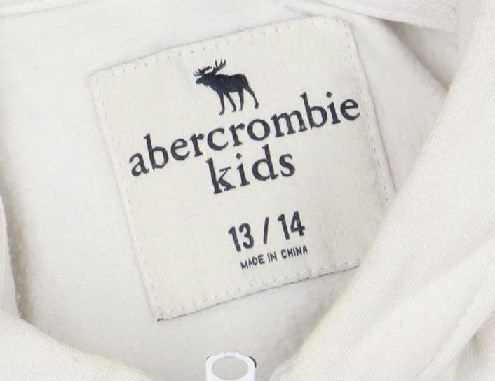Boys UK Size 13-14 Years abercrombie kids White Full Zip Hoodie