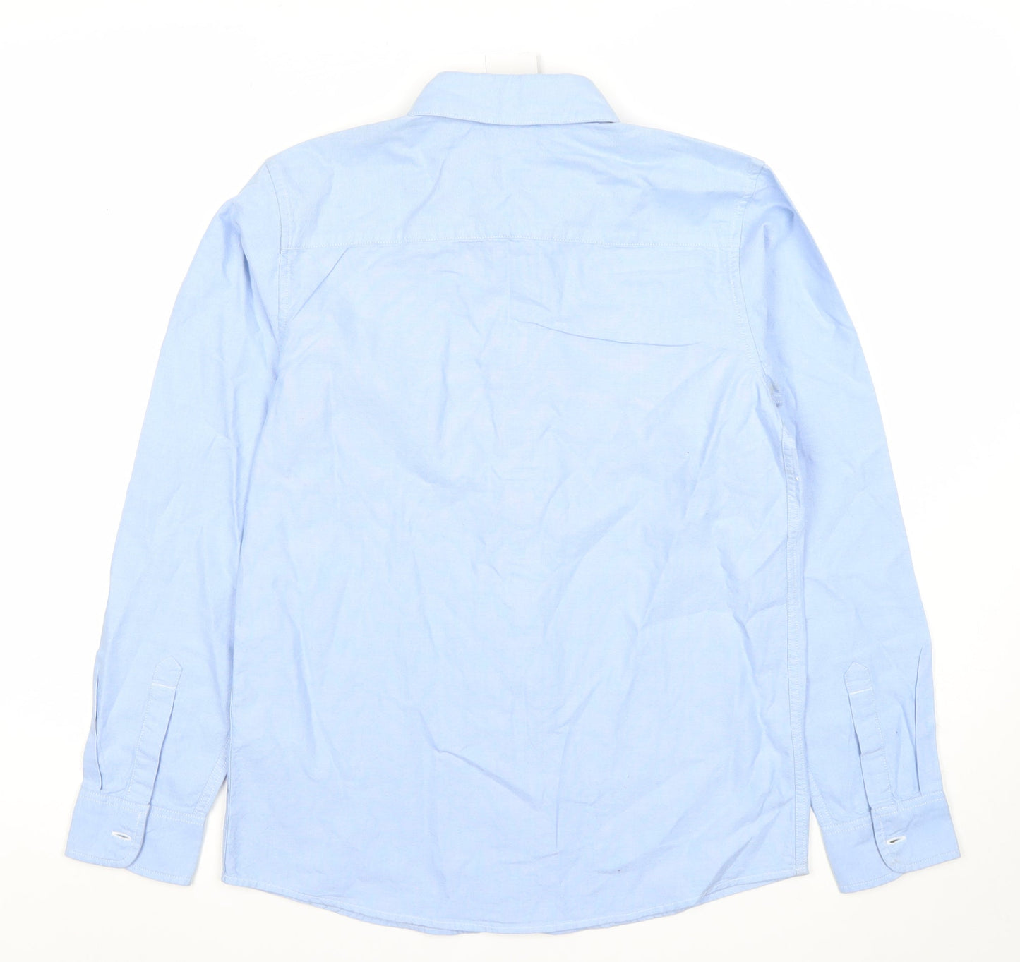 Jasper Conran Boys Blue Long Sleeve Button-Up Shirt Size 14 Cotton