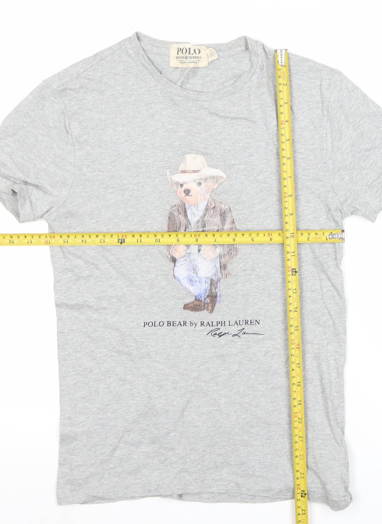 Ralph Lauren Polo Denim & Supply Grey XS Polo Bear Men's T-Shirt