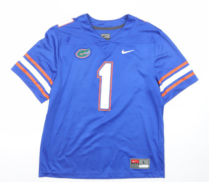 Nike Boys Blue Dri-Fit American Football Jersey T-Shirt L