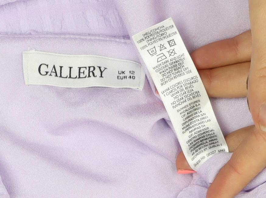 Gallery Women’s Purple Ruffle Long Sleeve Blouse Size 12