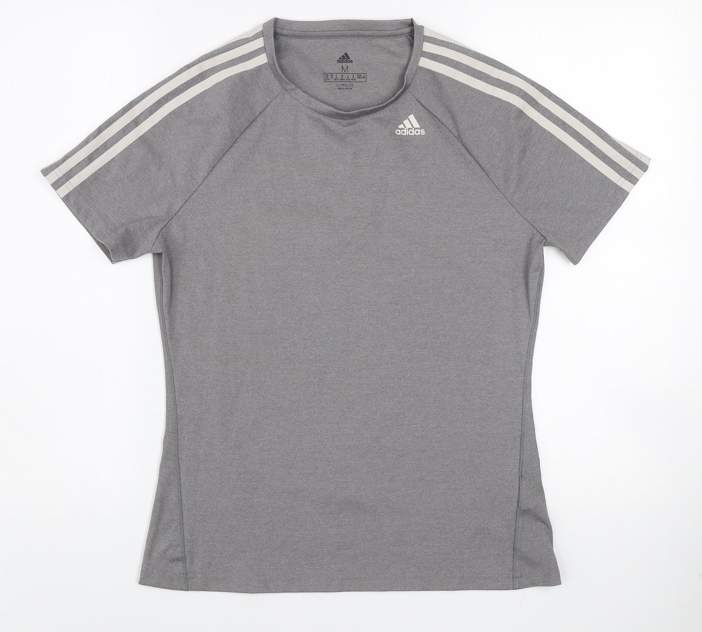 Adidas Womens Grey Climalite Short Sleeve T-Shirt M Activewear Top