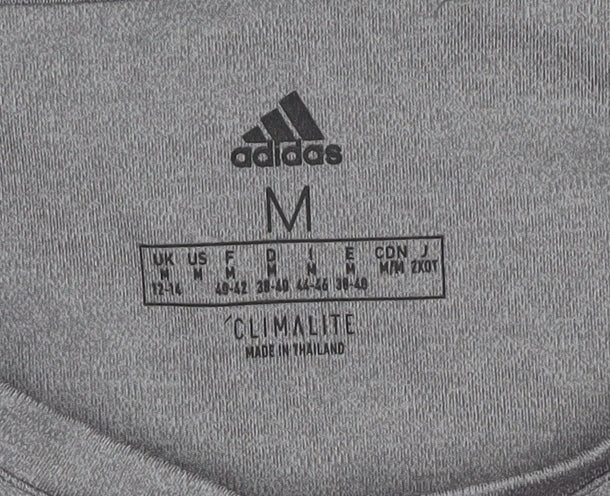 Adidas Womens Grey Climalite Short Sleeve T-Shirt M Activewear Top
