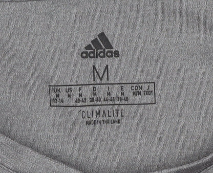 Adidas Womens Grey Climalite Short Sleeve T-Shirt M Activewear Top