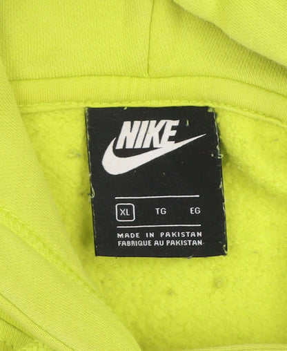 Nike Women's Lime Green XL Pullover Hoodie Cotton Blend Sweatshirt