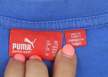 Puma Men's Blue 2XL Sleeveless Graphic Cotton T-Shirt