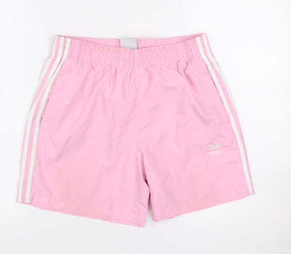 Adidas Womens Pink M Athletic Shorts Elastic Waist Lightweight