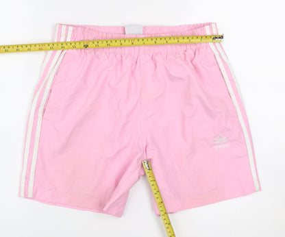 Adidas Womens Pink M Athletic Shorts Elastic Waist Lightweight