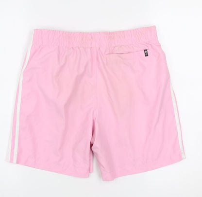 Adidas Womens Pink M Athletic Shorts Elastic Waist Lightweight