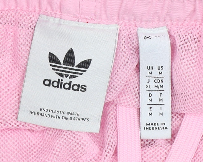 Adidas Womens Pink M Athletic Shorts Elastic Waist Lightweight