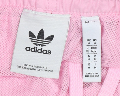 Adidas Womens Pink M Athletic Shorts Elastic Waist Lightweight
