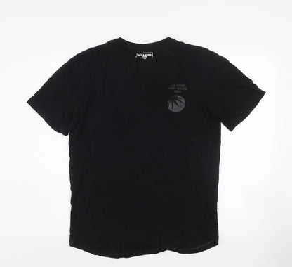 Mens UK Size XS JACK & JONES Black  T-Shirt