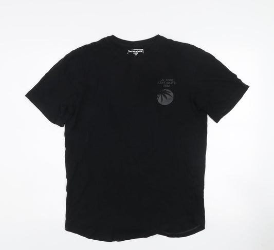 Mens UK Size XS JACK & JONES Black  T-Shirt
