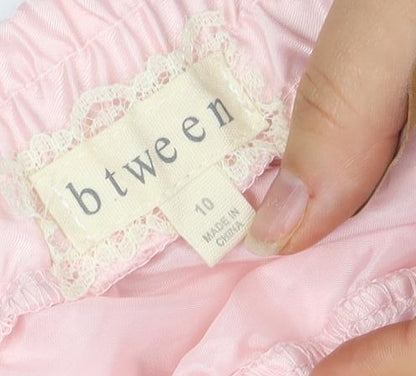 btween Teens Pink Bubble Hem Satin Skirt Size 10