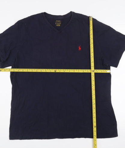 Ralph Lauren Men's Blue V-Neck Cotton T-Shirt XL Classic Fit