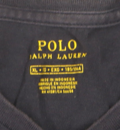 Ralph Lauren Men's Blue V-Neck Cotton T-Shirt XL Classic Fit