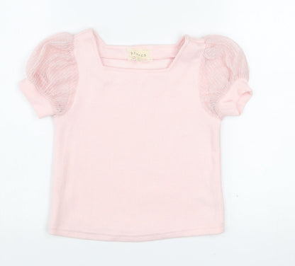 Btween Teens Pink Puff Sleeve Knit T-Shirt Size 10