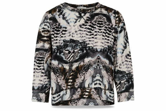 Zara W&B Collection Women's Beige Animal Print Cotton Pullover Sweatshirt Size M