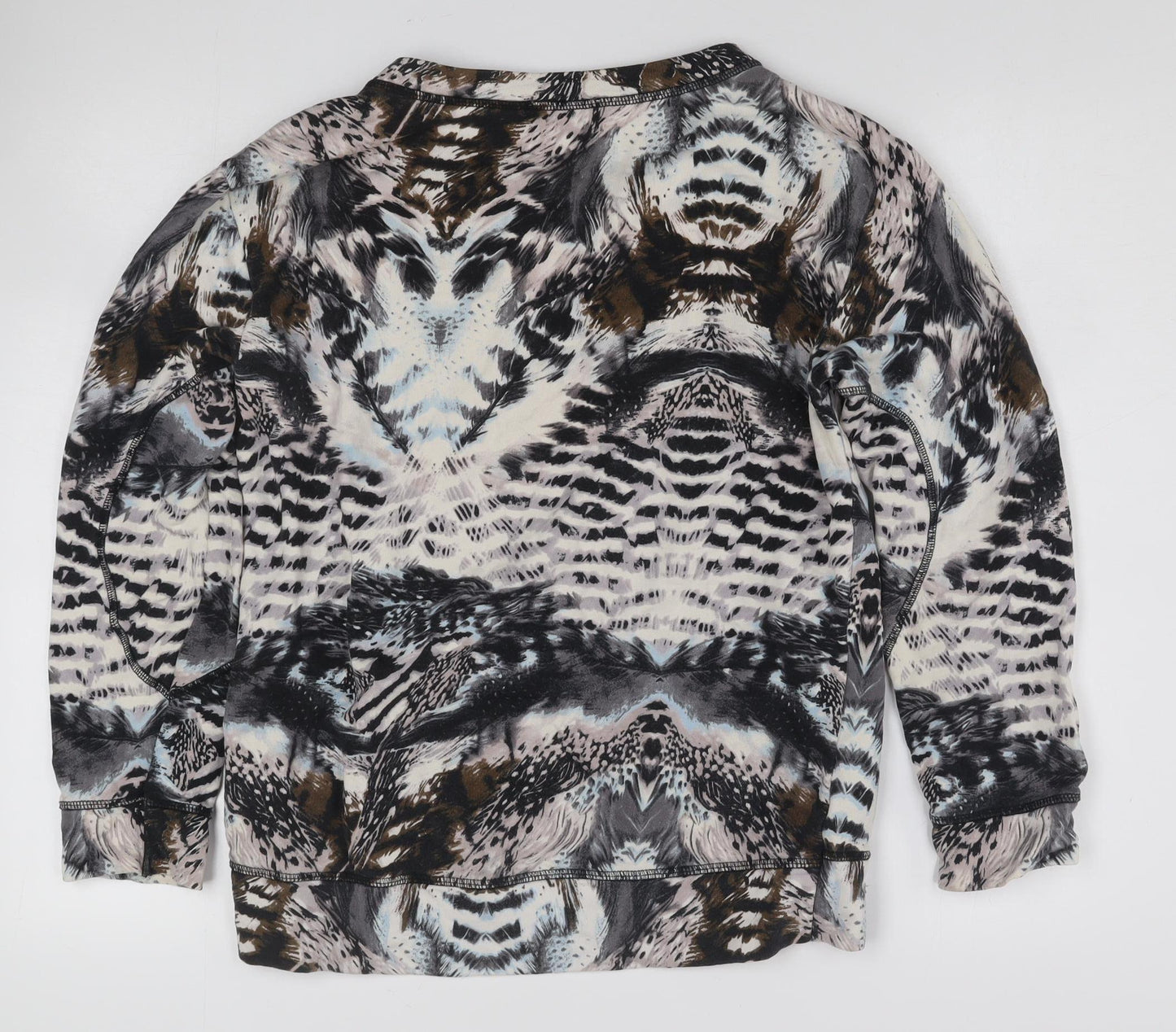 Zara W&B Collection Women's Beige Animal Print Cotton Pullover Sweatshirt Size M