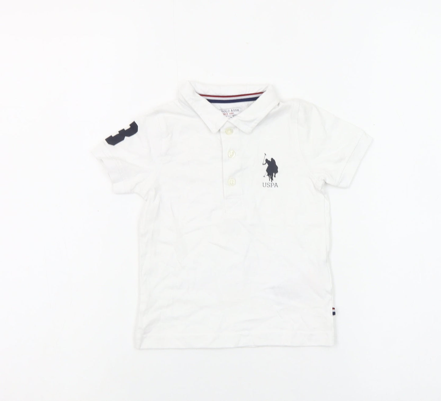 U.S. Polo Assn. Boys White 2 Years Polo Shirt Short Sleeve Cotton