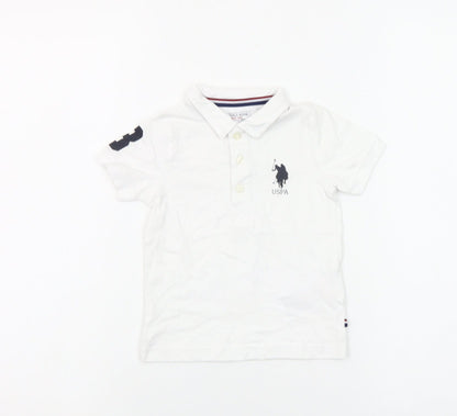 U.S. Polo Assn. Boys White 2 Years Polo Shirt Short Sleeve Cotton