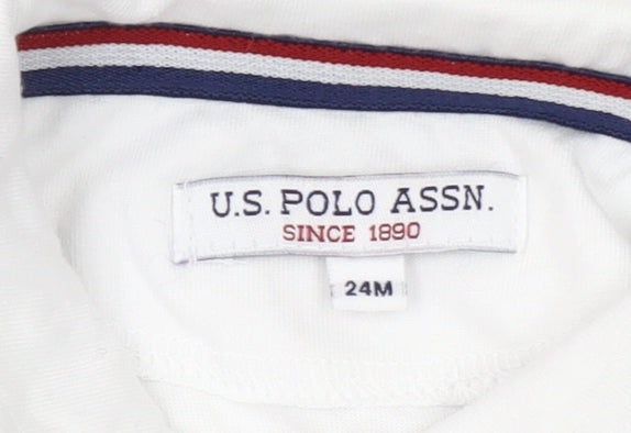 U.S. Polo Assn. Boys White 2 Years Polo Shirt Short Sleeve Cotton