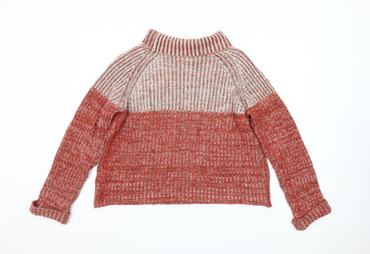 Universal Traveller Women's Red Roll Neck Chunky Knit Jumper M