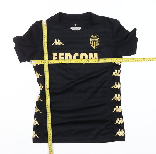 Kappa Womens XS Black Sports Jersey T-Shirt Athletic Fit