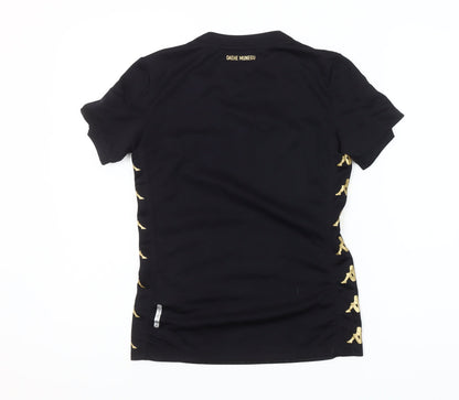 Kappa Womens XS Black Sports Jersey T-Shirt Athletic Fit