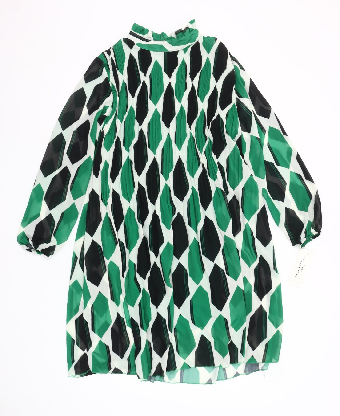 Pronto Moda K&S Women Green Geometric Shift Dress One Size