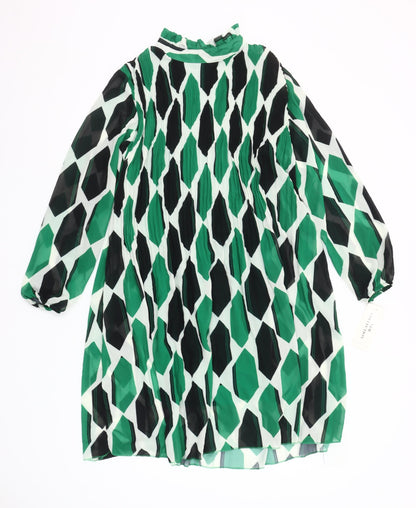 Pronto Moda K&S Women Green Geometric Shift Dress One Size