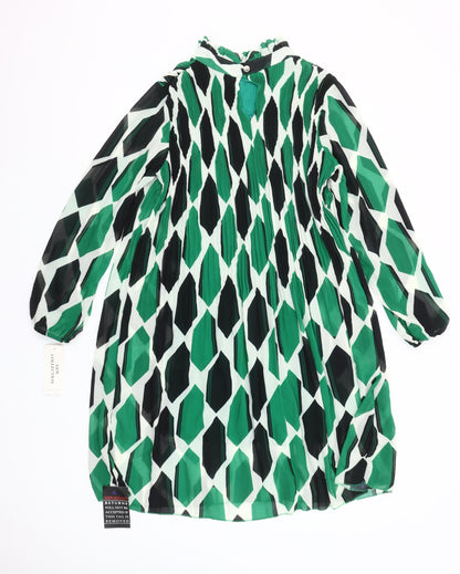 Pronto Moda K&S Women Green Geometric Shift Dress One Size
