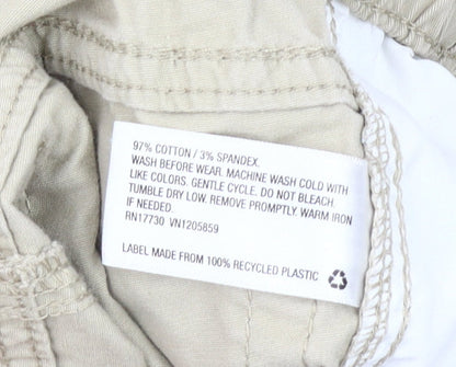 Cat & Jack Boys Beige Cotton Stretch Chino Trousers Size S Elastic Waist