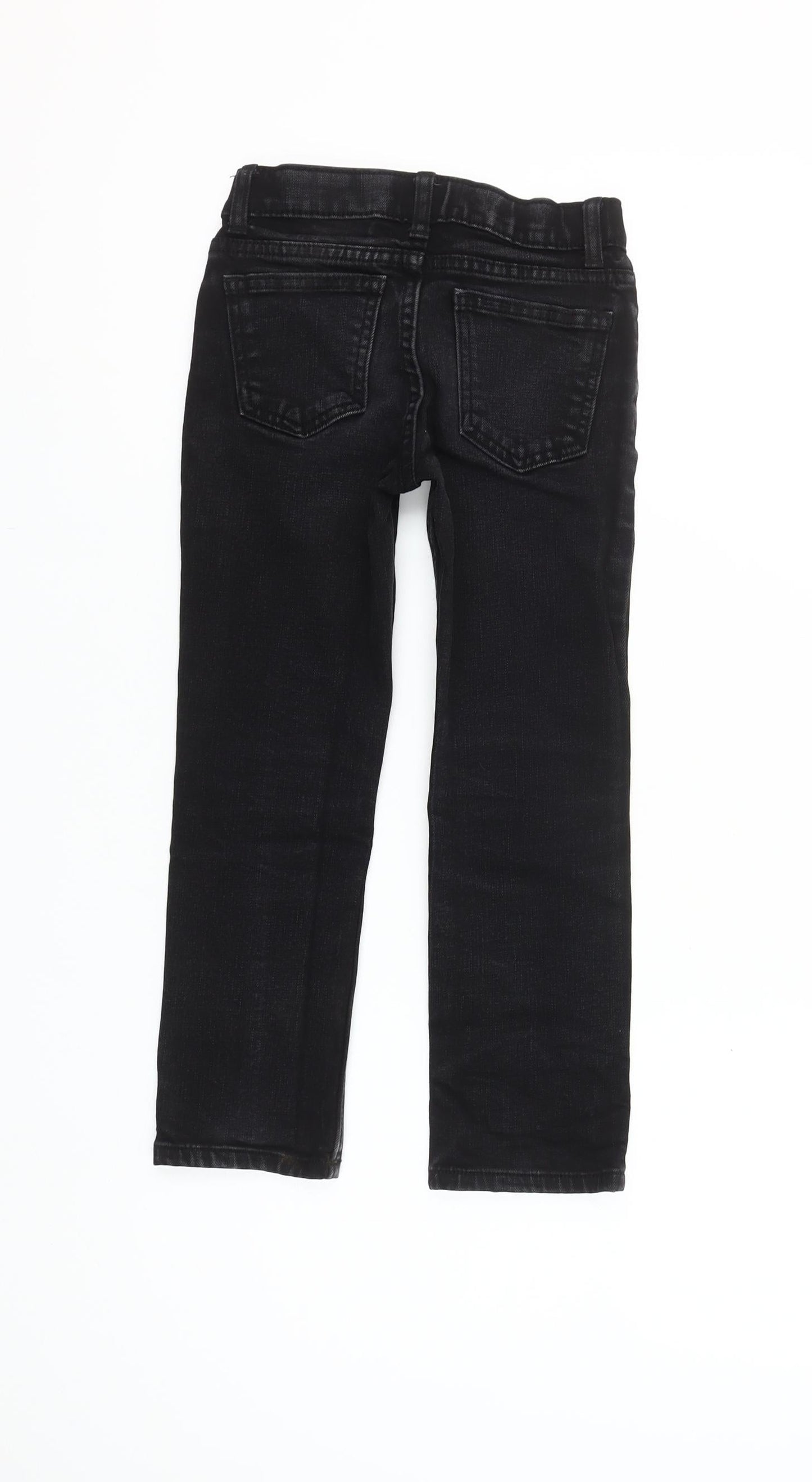 Wonder Nation Girls Black Straight Jeans Size 6 Years Stretch Denim