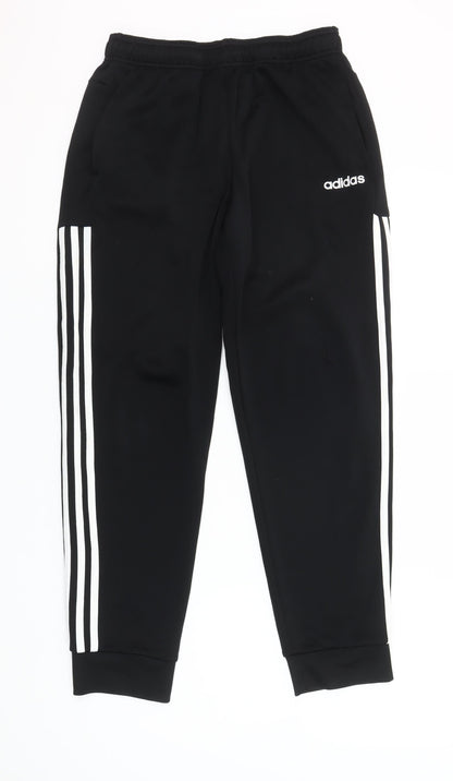 Adidas Men's Black Jogger Trousers Size M Tapered Fit