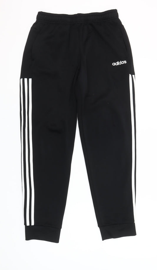 Adidas Men's Black Jogger Trousers Size M Tapered Fit