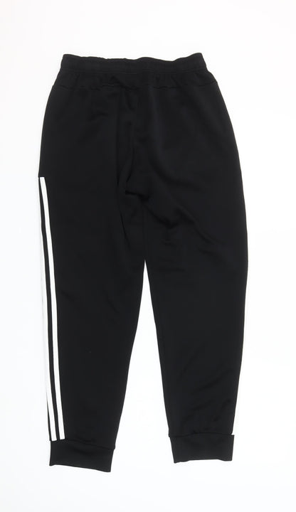 Adidas Men's Black Jogger Trousers Size M Tapered Fit