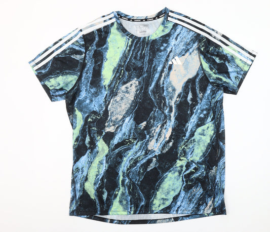 Adidas Mens Multicoloured Running T-Shirt Size L Regular Fit