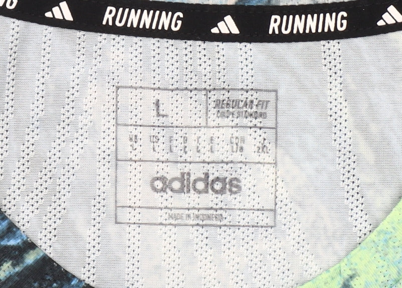 Adidas Mens Multicoloured Running T-Shirt Size L Regular Fit