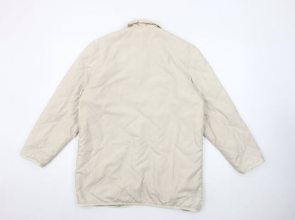 Women’s Beige Quilted Jacket Small Lightweight Button-Up