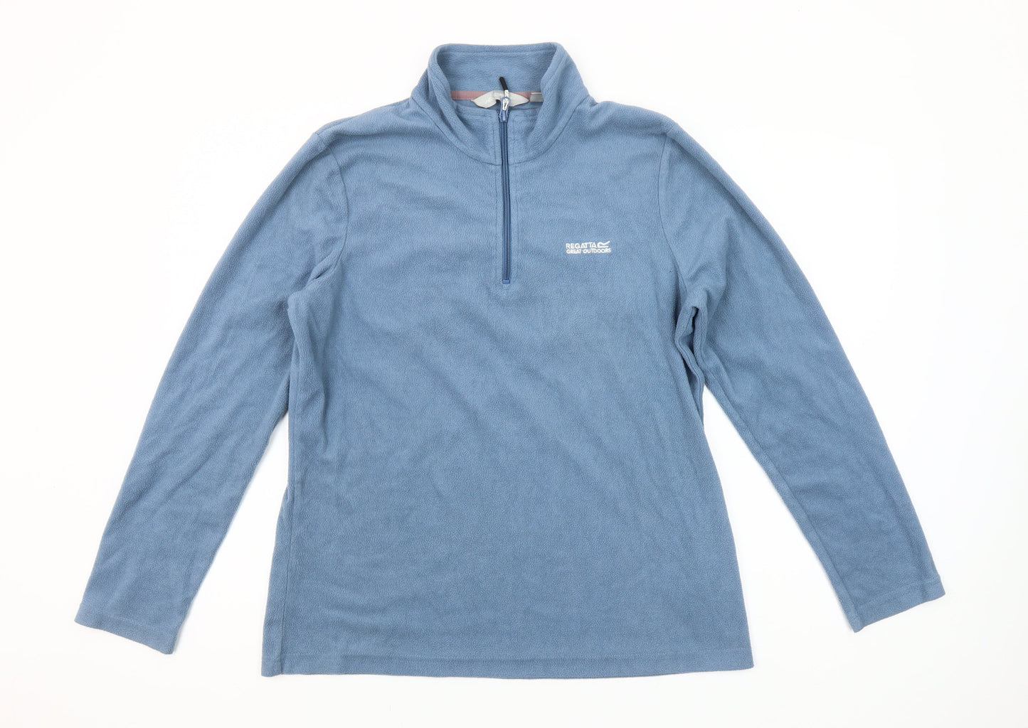 Regatta Womens Blue 1/4 Zip Fleece Sweatshirt UK 14 Polyester