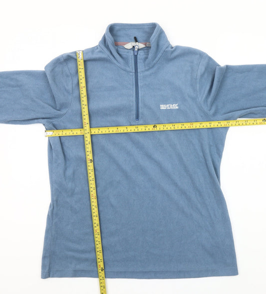 Regatta Womens Blue 1/4 Zip Fleece Sweatshirt UK 14 Polyester