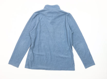 Regatta Womens Blue 1/4 Zip Fleece Sweatshirt UK 14 Polyester