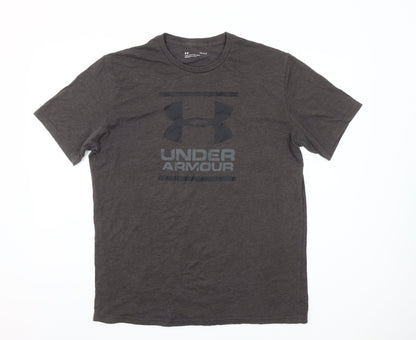 Under Armour Men's Grey Graphic Logo Relaxed Fit T-Shirt Size L