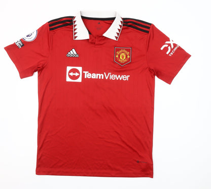 Adidas Men’s Red Manchester United Polo Shirt L Football Top